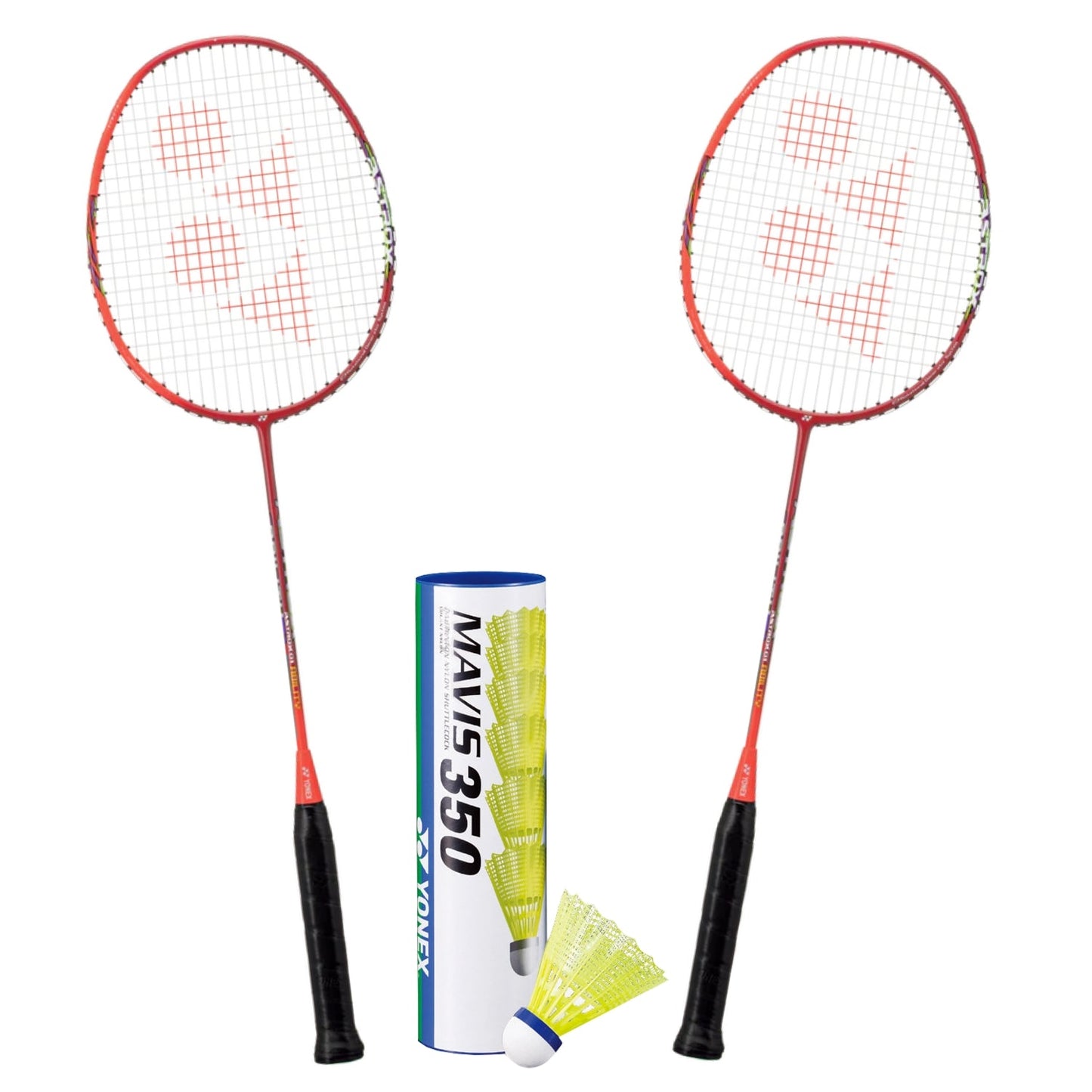 Yonex Badminton Combo Set (2 Astrox 01 Ability Rackets + 1 tube of Mavis 350 Shuttlecock)
