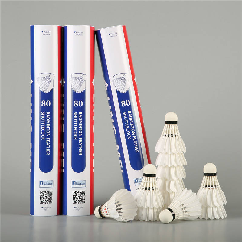 LingMei 80 Badminton Shuttlecocks (Goose Feather)